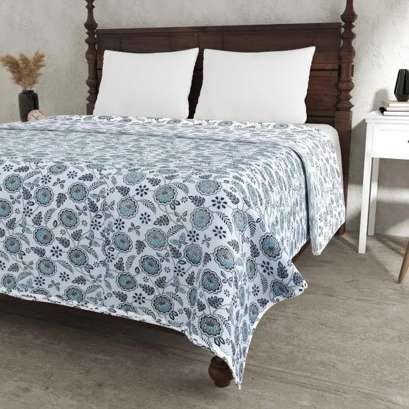 Miksha Floral Printed Blue Cotton Dohar media 4