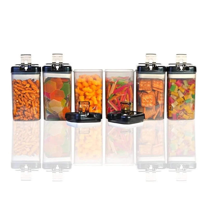 Snaplock Fresh Seal Air Tight Container (Black/1000 mL Each) - Set of Six media 3