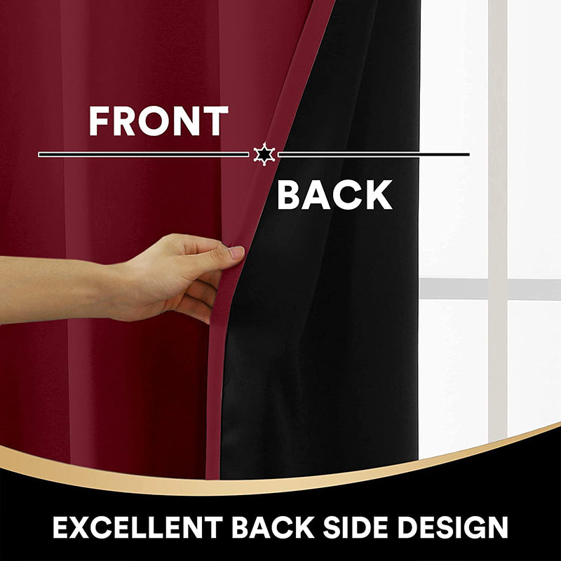 Noir Triple Pinch Pleat Blackout Curtain - Burgundy media 5