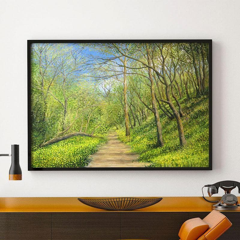 Yellow Scent Canvas Wall Painting - Black Frame