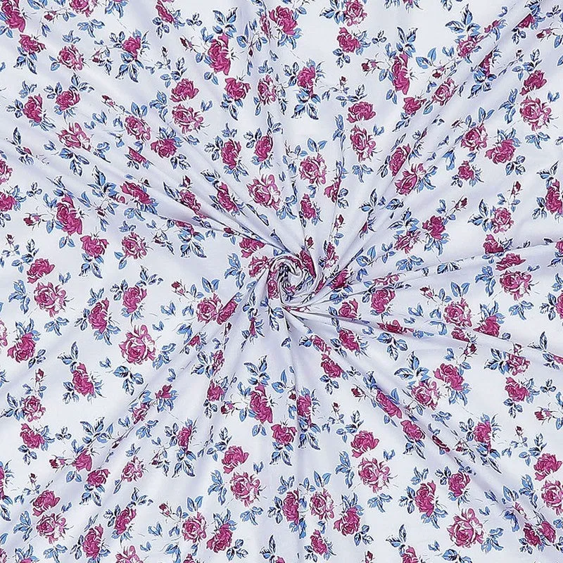 Monte Carlo Fleurish Cotton Bedsheet (White,Pink) - 104 TC media 9