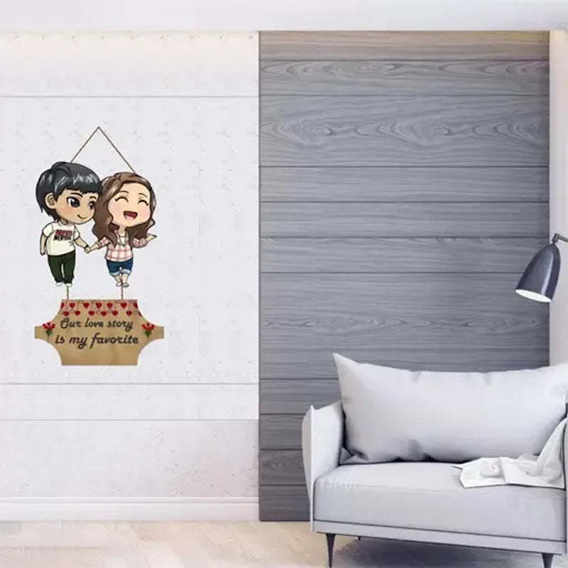 Fav Love Story Polyester & MDF Wall Hanging