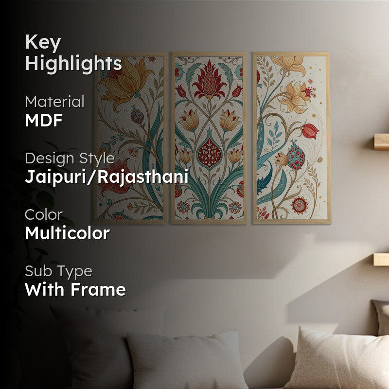 Blossomora Wall Painting - Set Of Three media 2