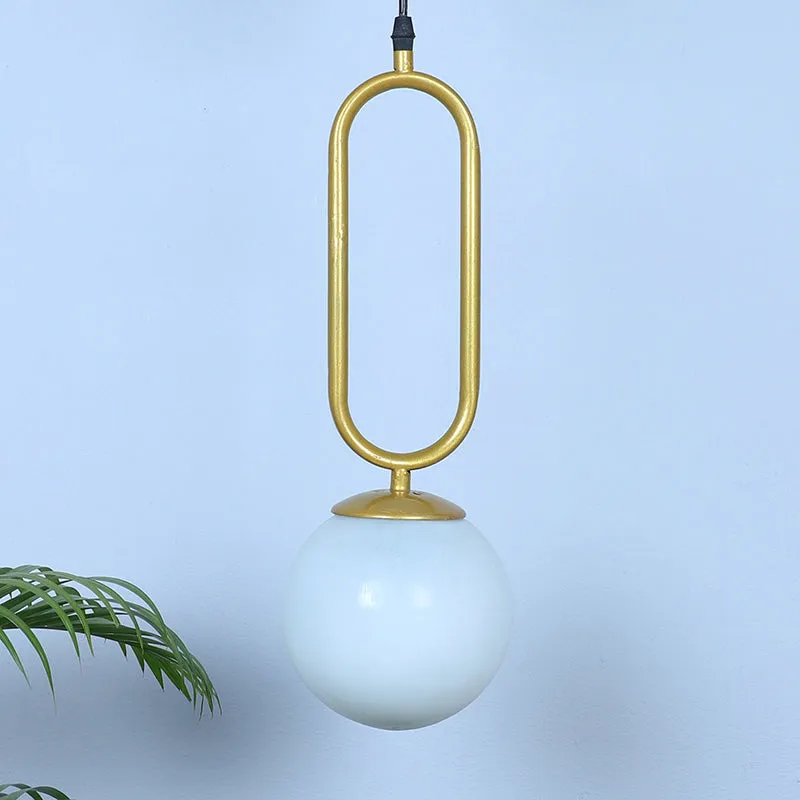 Pearl Drop Moon Iron Ceiling Lamp media 2