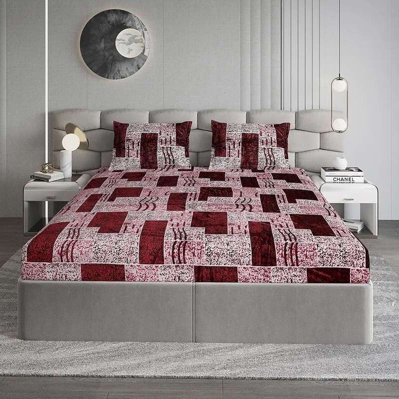 Monte Carlo Urban Square Bedsheet (Red) - 280 GSM media 1