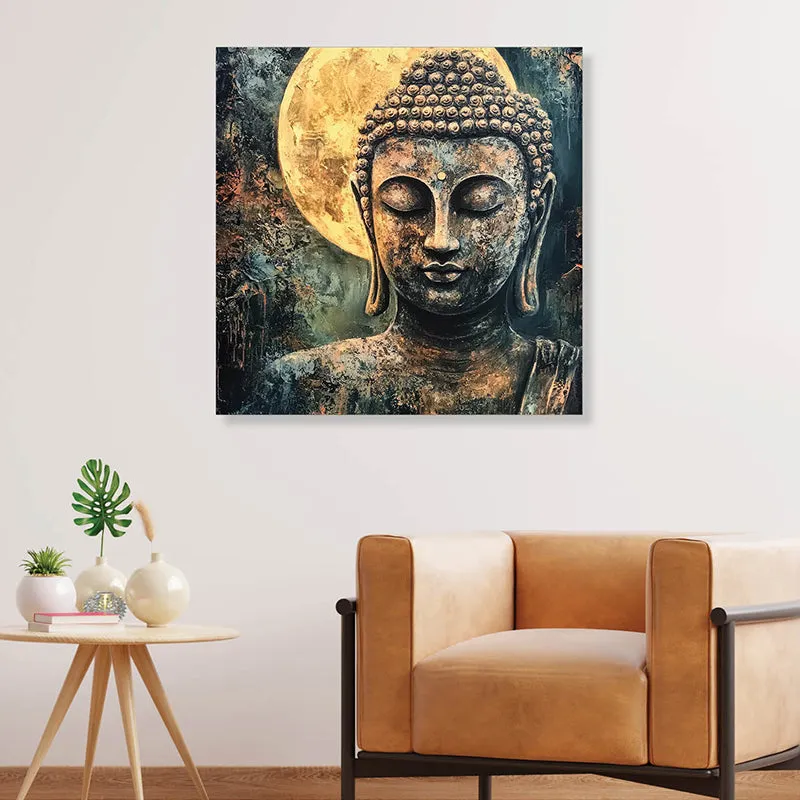 Buddha In Stone Canvas Wall Art media 1