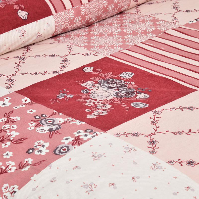 Moorah Cotton Bedsheet (Pink,White) - 160 TC media 5