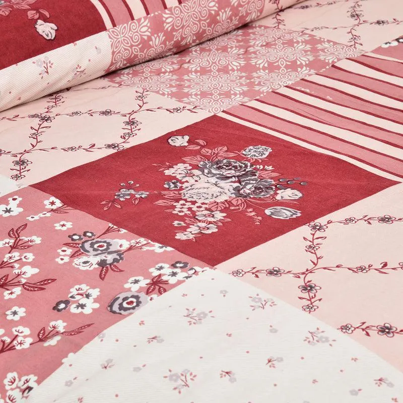 Moorah Cotton Bedsheet (Pink,White) - 160 TC media 5