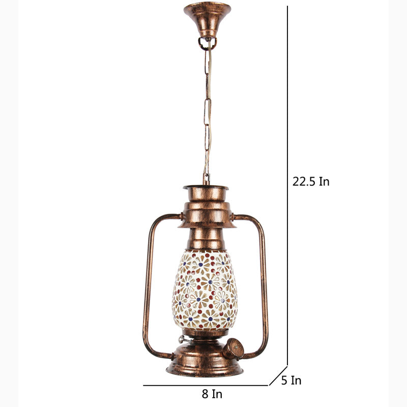 Admya Mosaic Lantern Glass Ceiling Lamp - Copper media 7