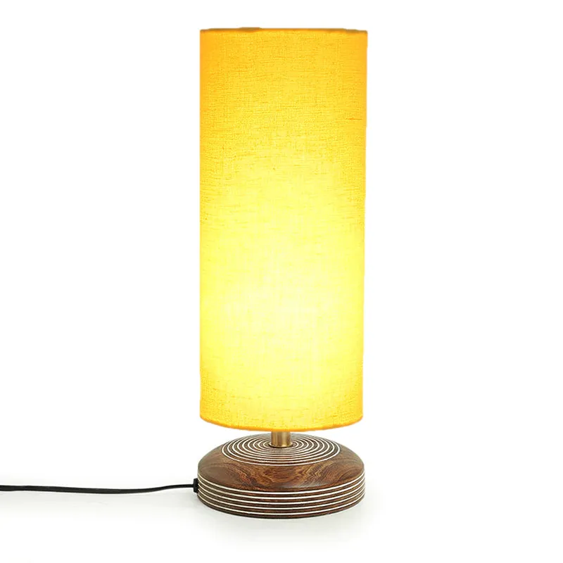 Savera Siera Fabric Table Lamp - Yellow,Brown media 4