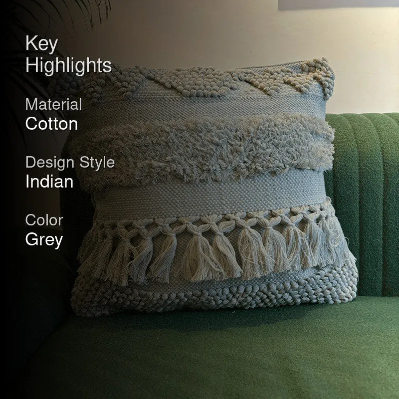 Squish-A-Lot Tufted Cushion Cover - Grey media 2