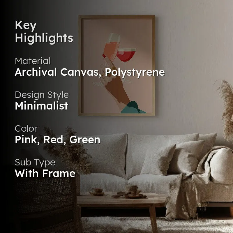 Veloura Canvas Wall Painting - Brown Frame media 2