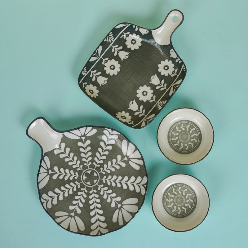 Rana Chic Floral Porcelain Serving Set - Four Piece Set media 4