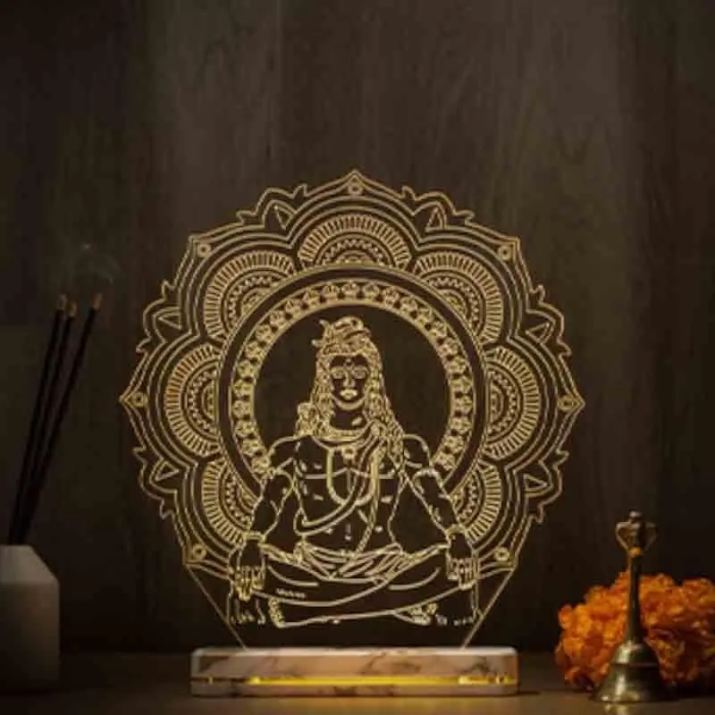 Shiv Tapasya Acrylic Table Lamp - Transparent media 1
