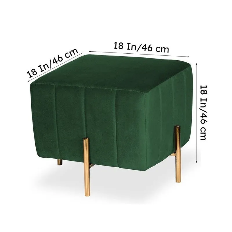 Zevion Softara Ottoman - Green & Gold media 8