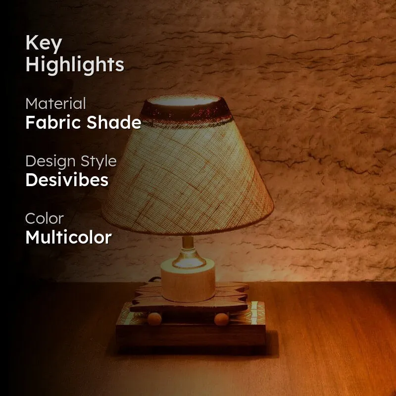 Trida Wooden Fabric Table Lamp - Multicolor media 2