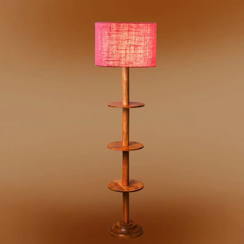 LumiCrate Tower Wooden Floor Lamp - Pink media 7