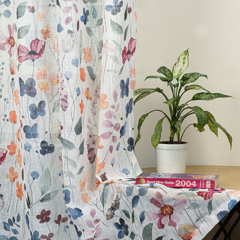 Glissar Linen Texture Sheer Curtain - Set Of Two media 4