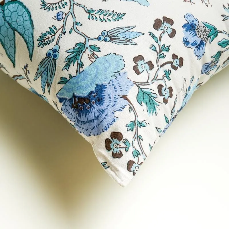 Lushlie Blooms Cushion Cover (Blue) - Set Of Five media 4