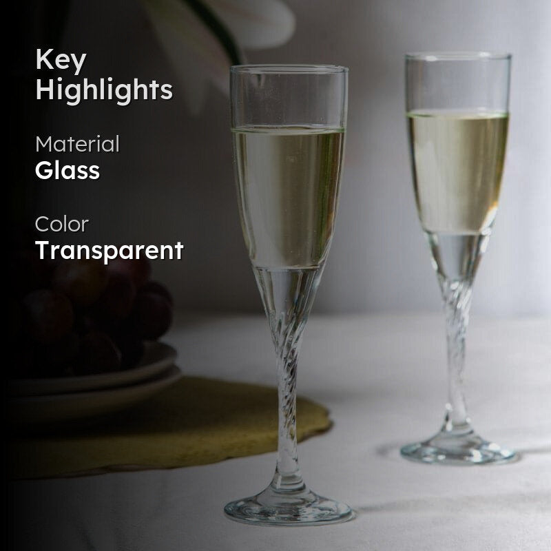 Blair Twisted Flute Glasses (180 ml) - Set Of Four media 2