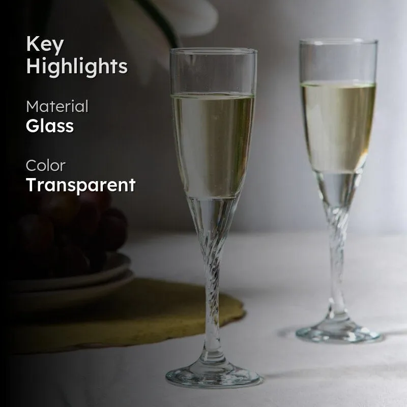 Blair Twisted Flute Glasses (180 ml) - Set Of Four media 2