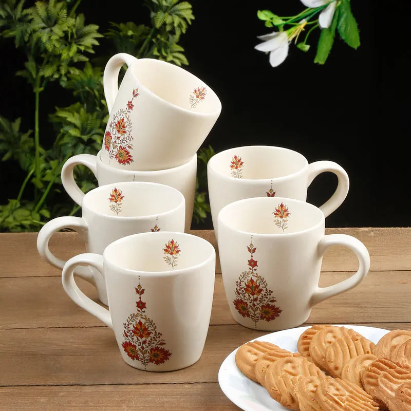 Gardenia Stoneware Tea Cup (220 mL Each) - Set Of Six media 1