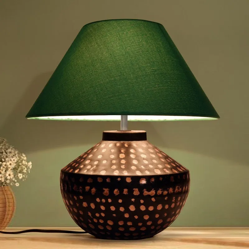 GlowEdge Sleek Tech Metal Table Lamp - Green media 1