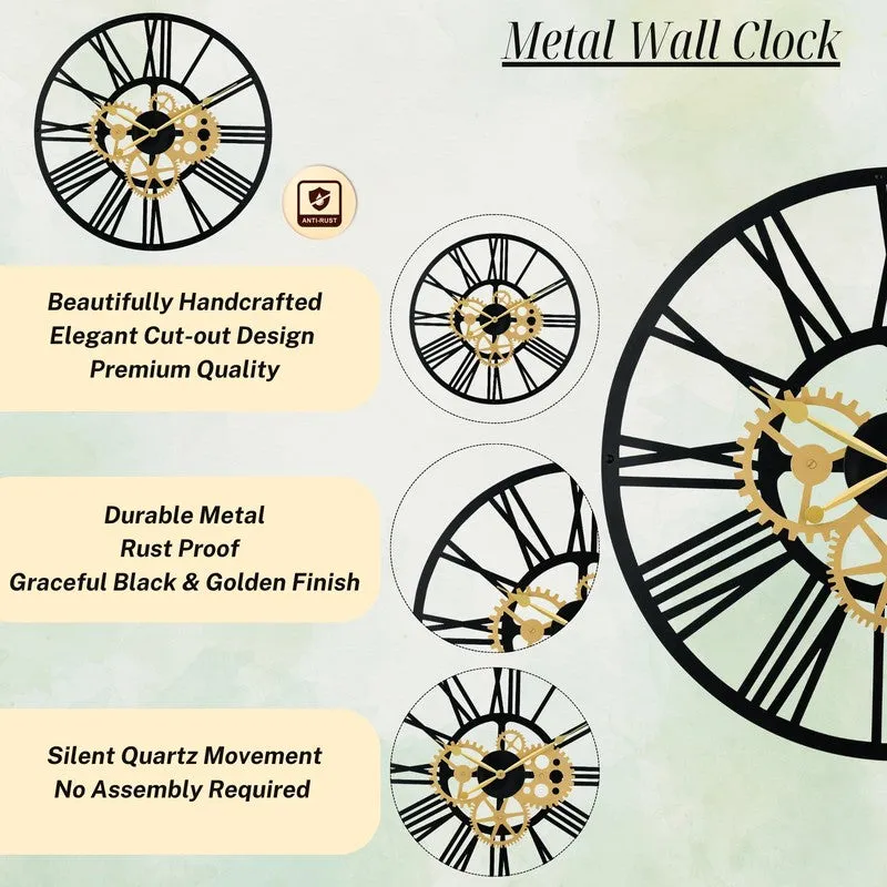 Rotors Silent Wall Clock - Gold media 7