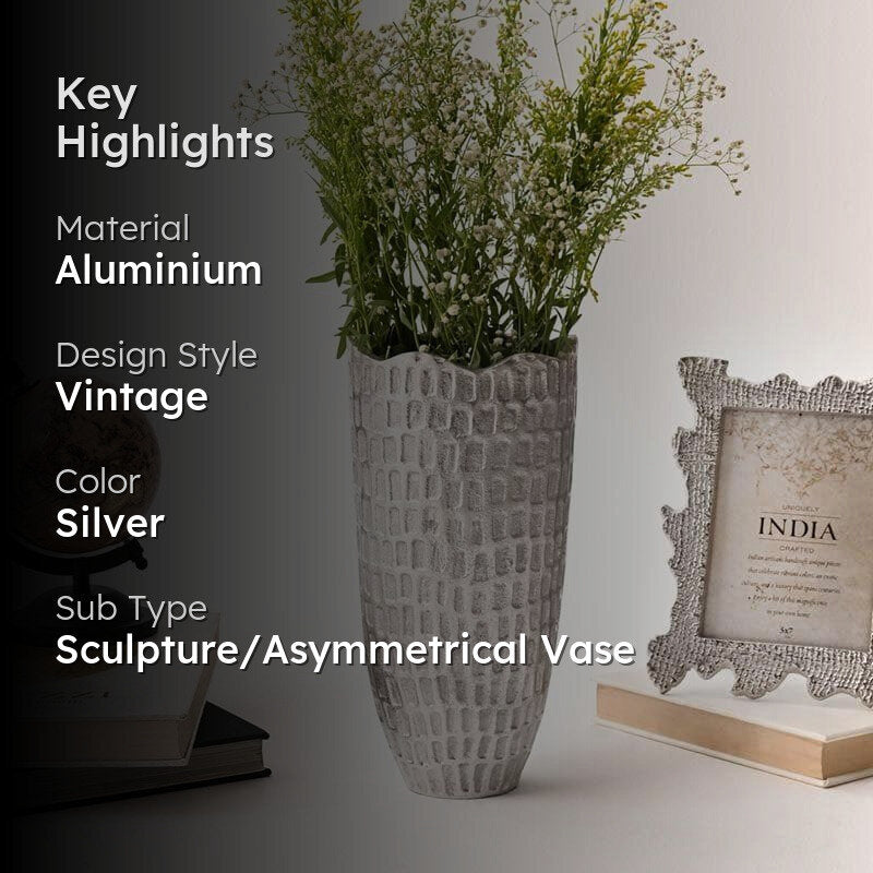 Silver Grided Vase media 2