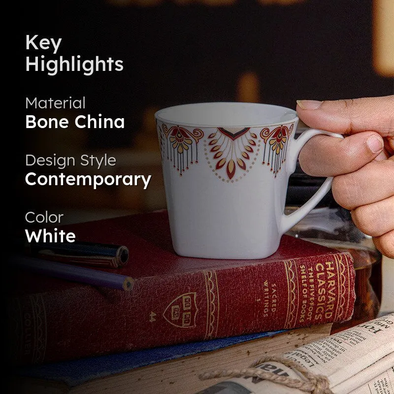 Sonaki Briara Ethnic Bone China Tea Cup (180 mL Each) - Set Of Six media 2