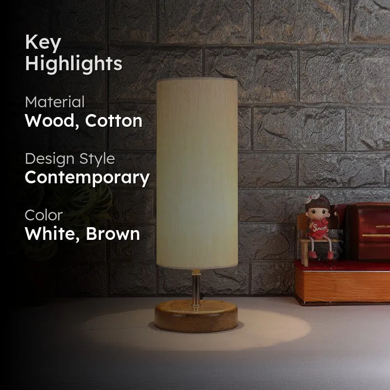 Hisha Wooden Table Lamp - White media 2