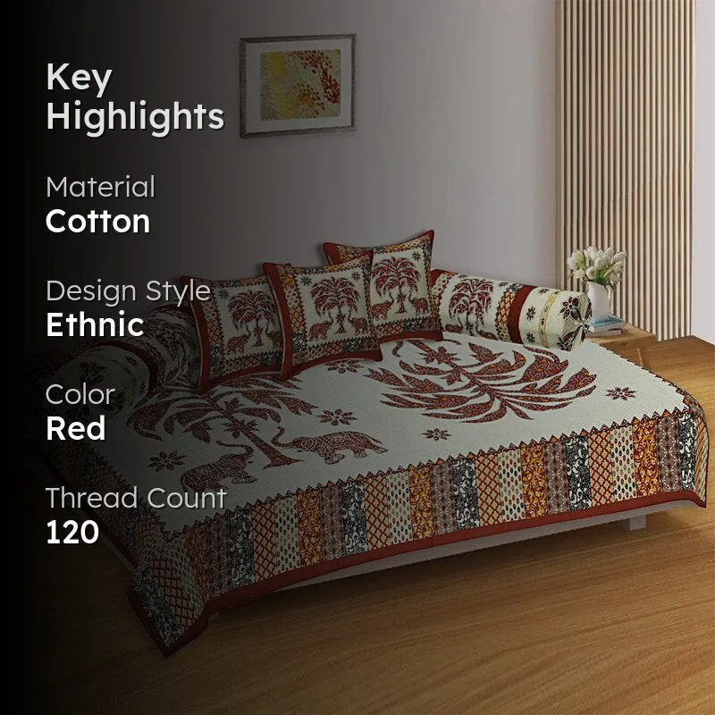 The Palmistree Diwan Set (Vermilion) - Six Piece Set media 2