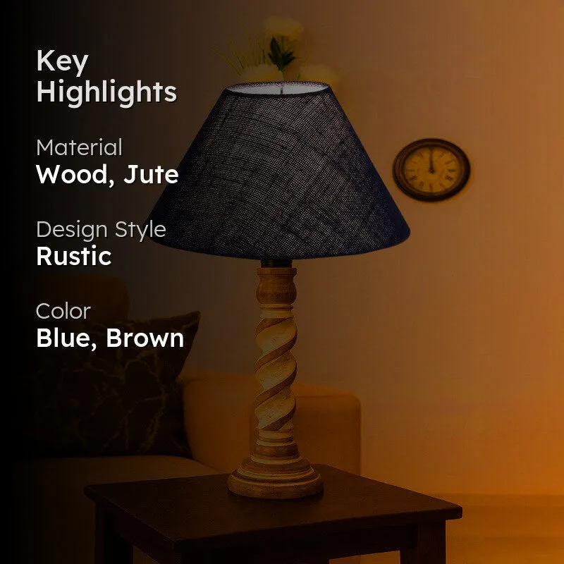 Modera Velto Wooden Table Lamp - Blue media 2