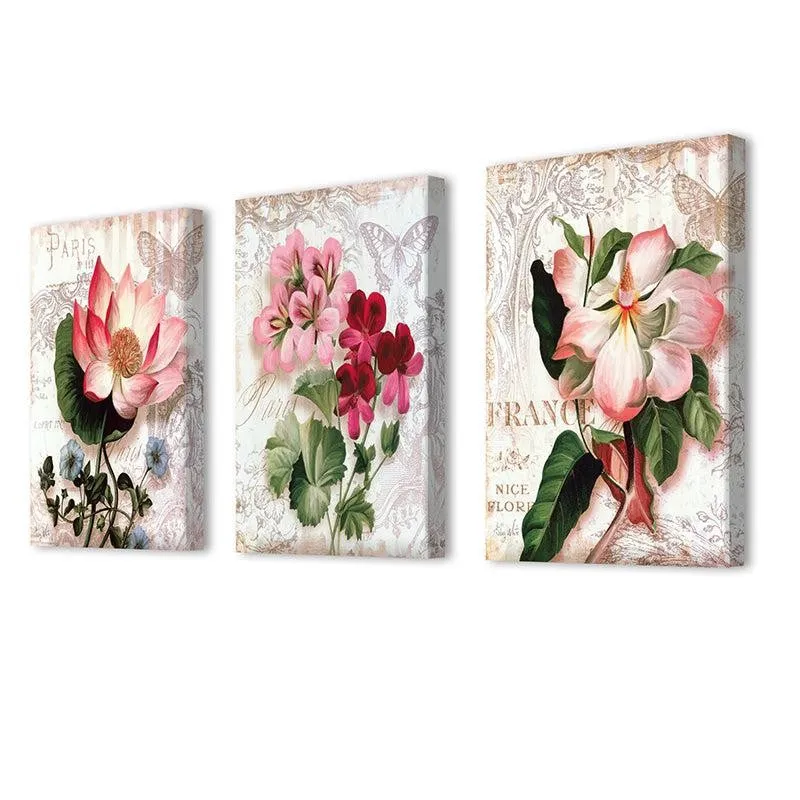 Hendo Bloom Canvas Wall Painting - Set Of Three media 4