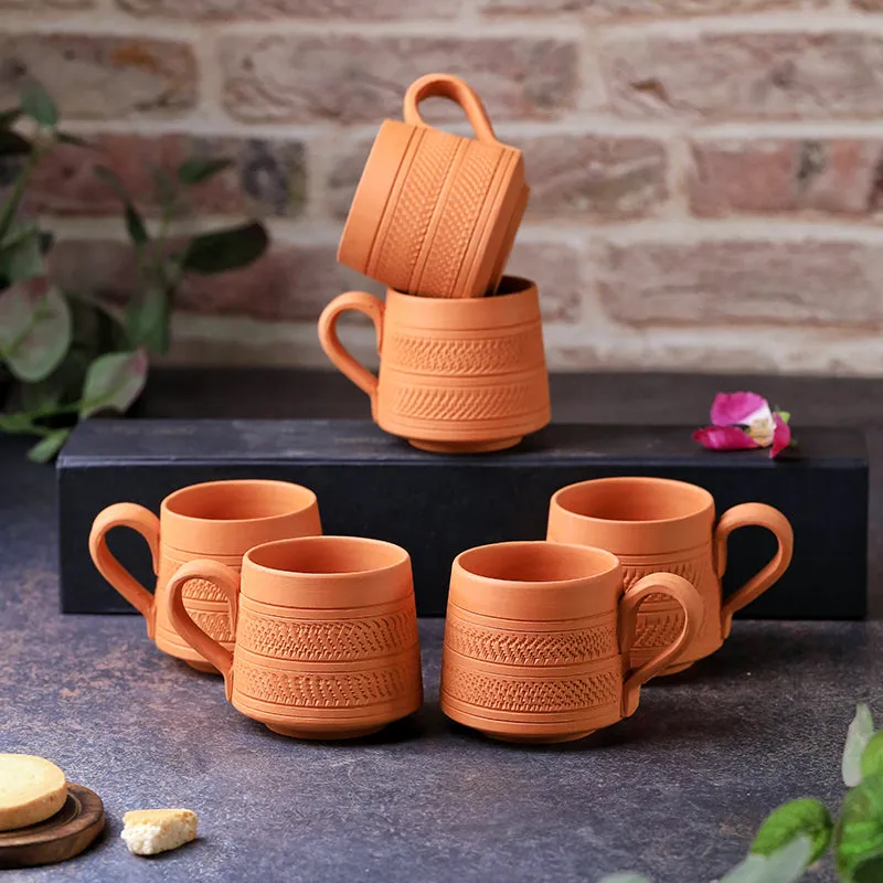 Claysip Terracotta Tea Cup (160 mL Each) -  Set of Six media 3
