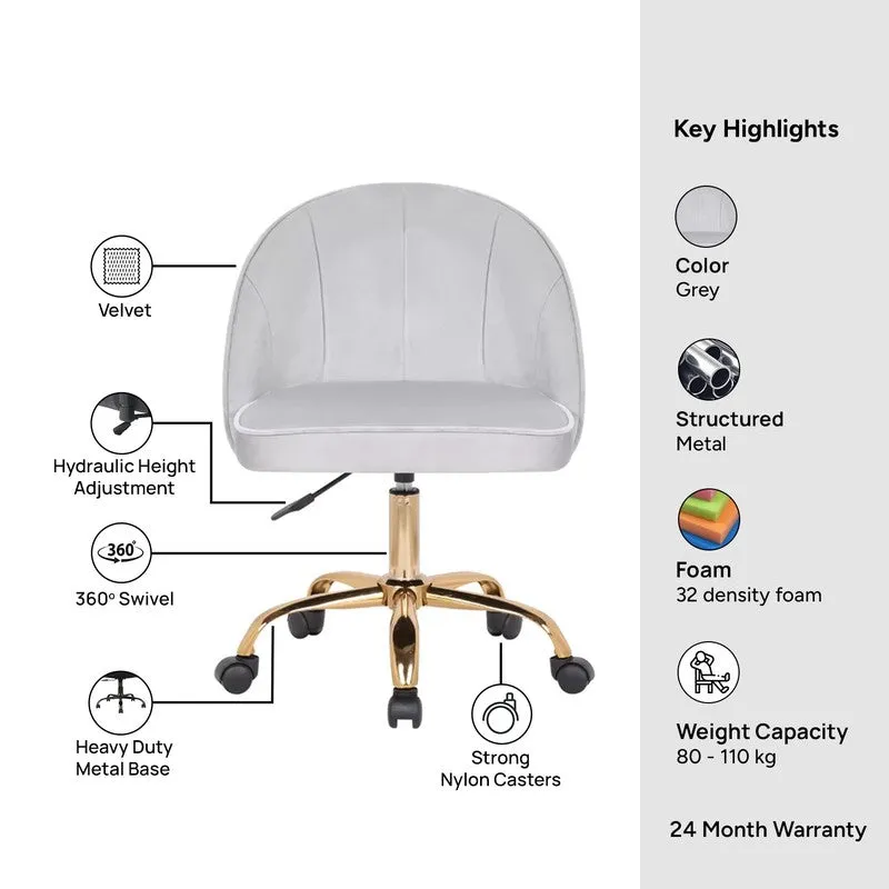 Opulon Metal Office Chair - Grey media 7