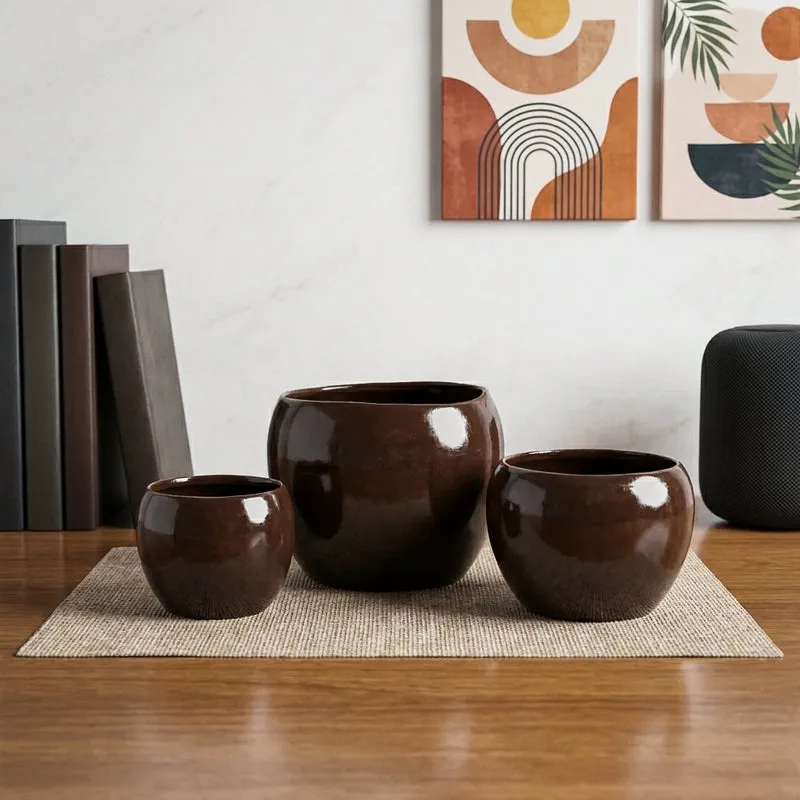 Alisha Handcrafted Planter (Black) - Set Of Three media 1