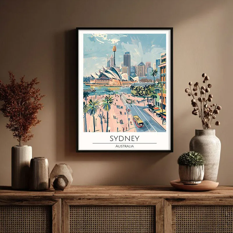 Vintage Sydney Framed Canvas Wall Painting media 3