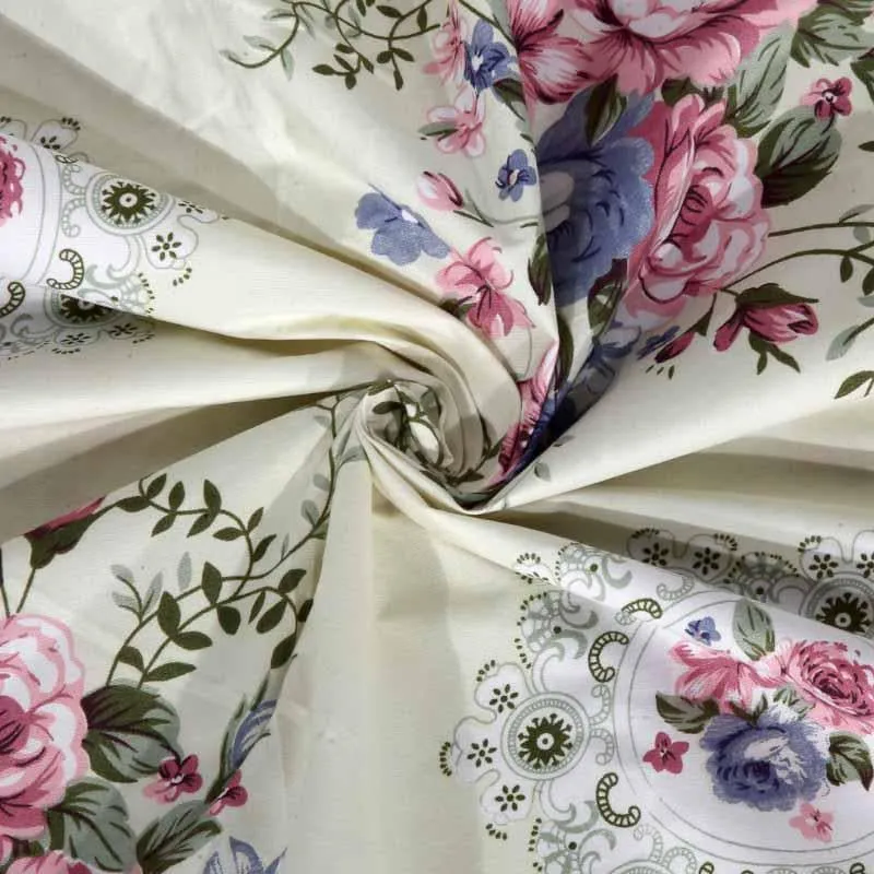 Retro Painted Floral Bedsheet - 150 GSM media 5