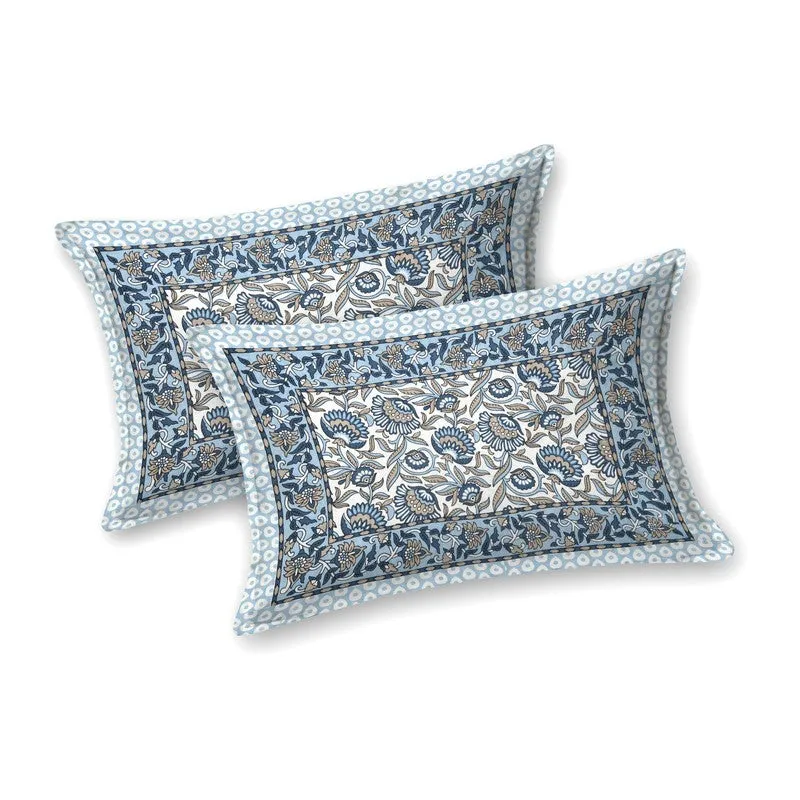 Lineo Cotton Bedsheet (Blue,White) - 240 TC media 4