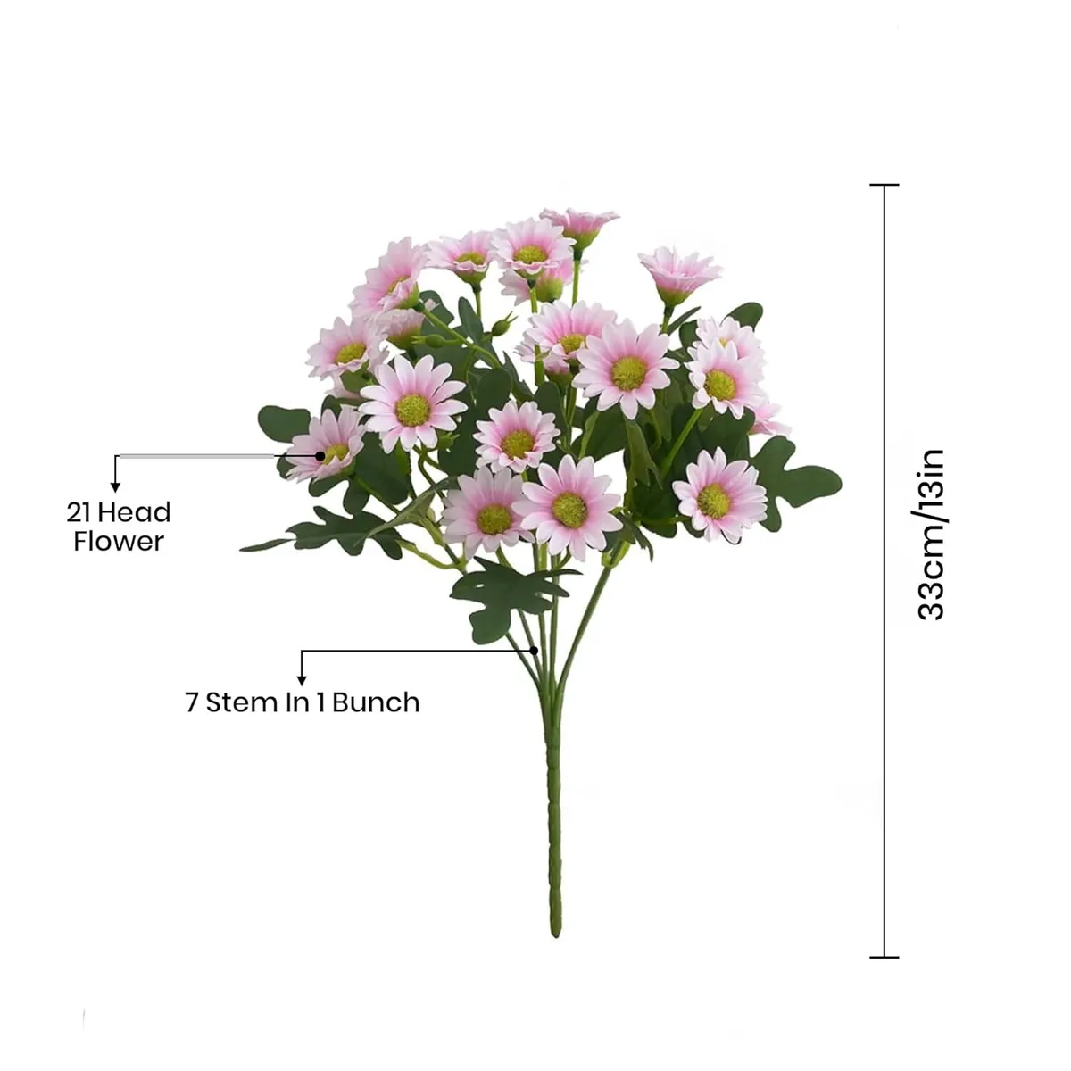 Azure Daisy Artificial Flower (Pink) - Set of Two media 5