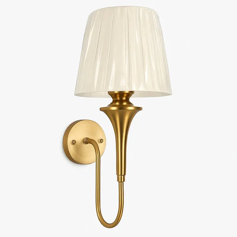 Luminthra Brass And Fabric Wall Lamp media 5