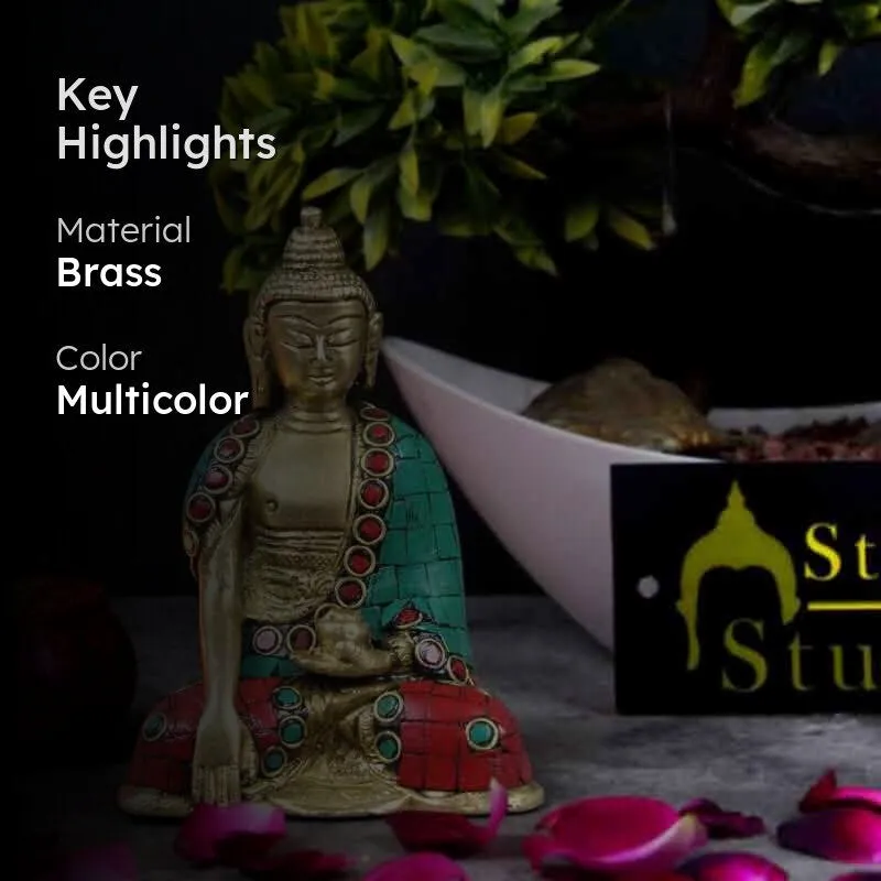 Soulful Buddha Brass Statue media 2