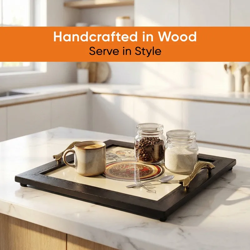 Surbhi Wood & Metal Serving Tray media 4
