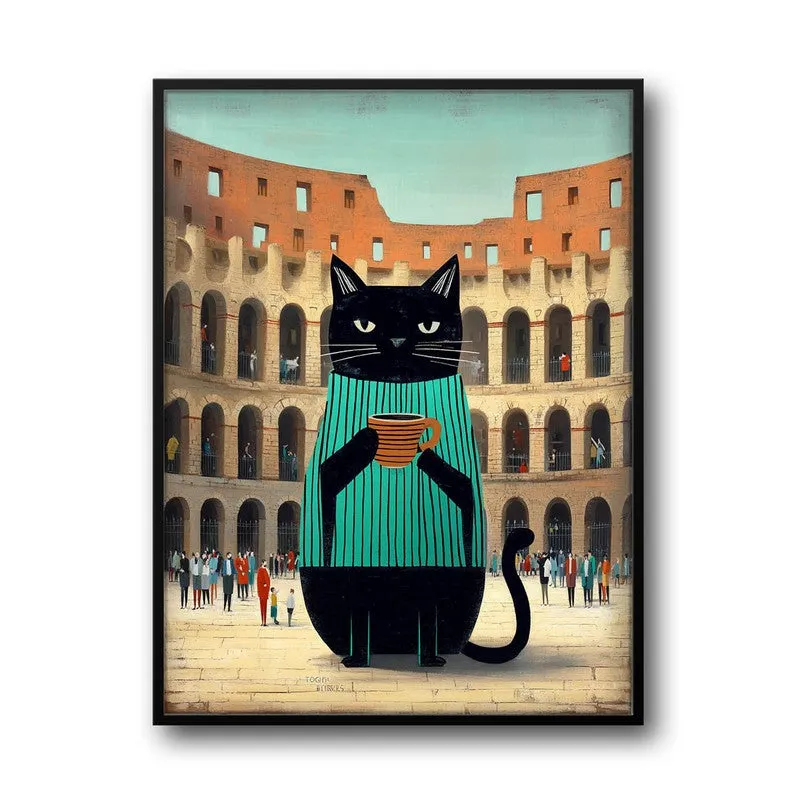 Nomadic Cat Wall Painting With Frame media 3
