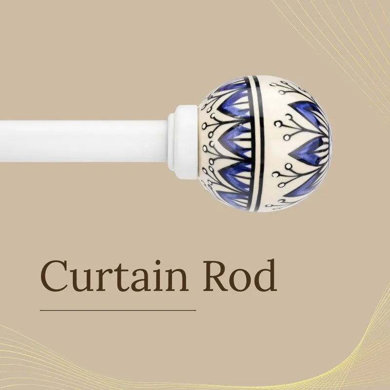 Syroccos Extendable 1" Single Curtain Rod With Round Finial & Brackets media 2