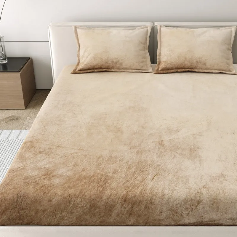 VelvetDream Woolen Bedsheet (Beige) - 150 GSM media 4