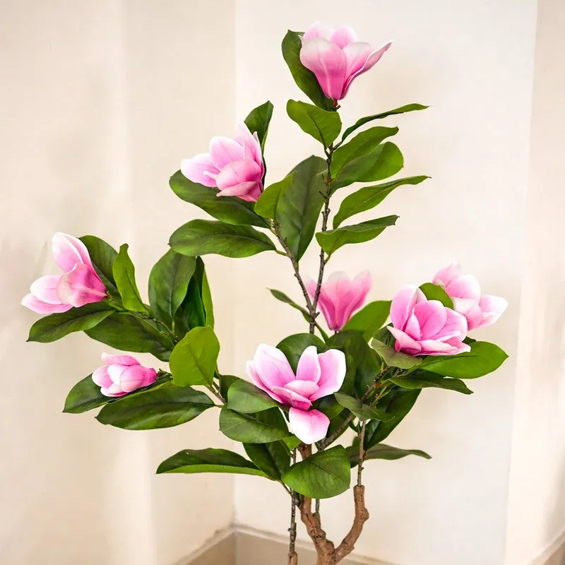 Bloom Grace Magnolia Artificial Plant With Black Plastic Pot - 91 cm (3 ft) media 5