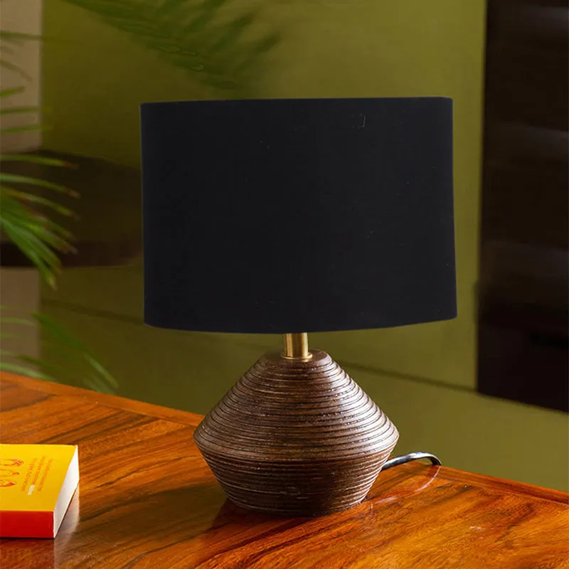 Yami Wooden Table Lamp - Brown,Black media 3