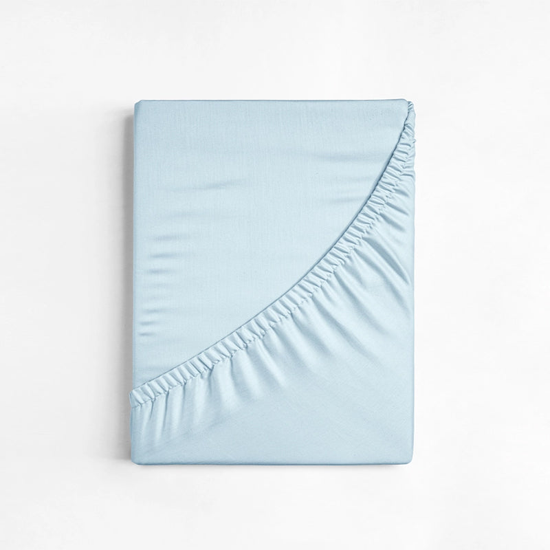 Maison Solid Cotton Bedsheet (Pale Blue) - 400 TC media 14